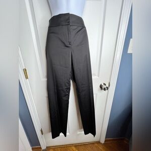 Talbots Women's 4 Signature Black Satin Rayon Straight Leg Trouser Dress Pants S